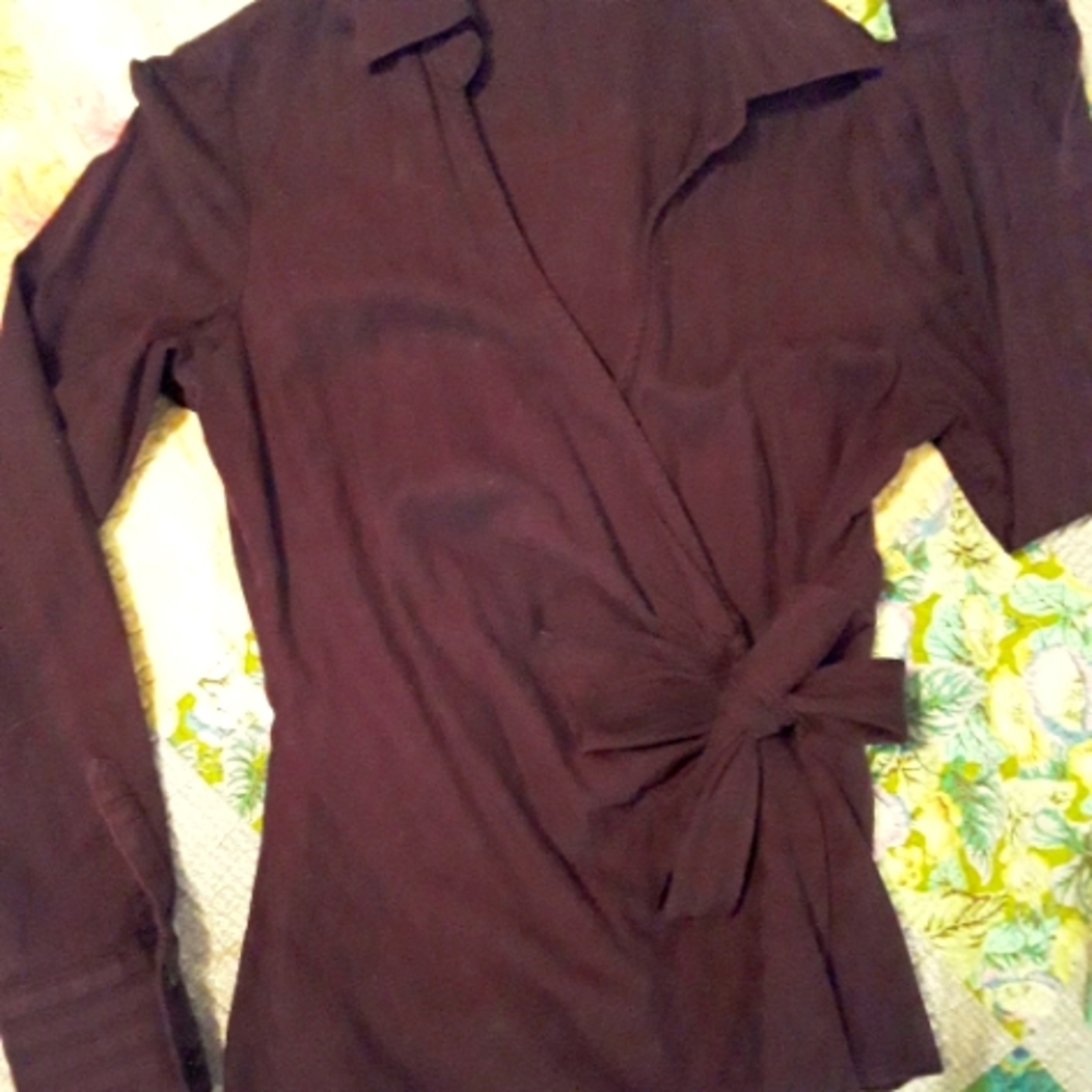 Women's Express Burgundy Wrap Shirt, Size M